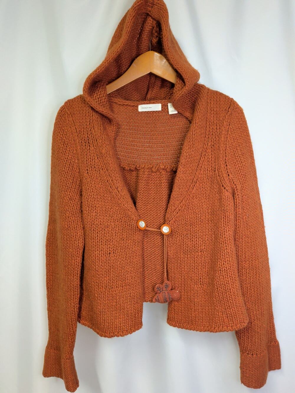 Sleeping on Snow Women's Hooded Wool Blend Sweater, Size Large